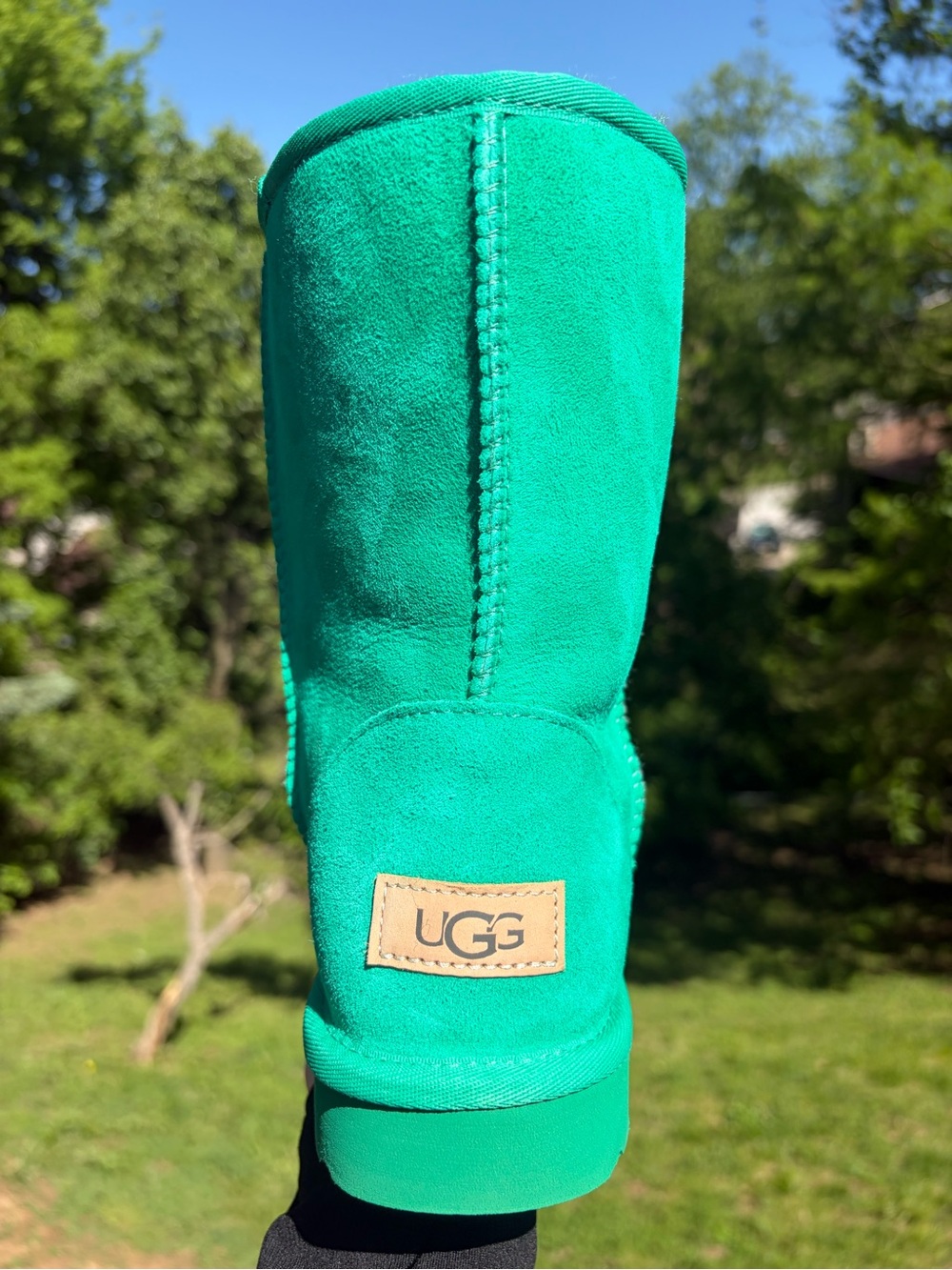 UGG Bright Green Suede Classic Boot size 9, New